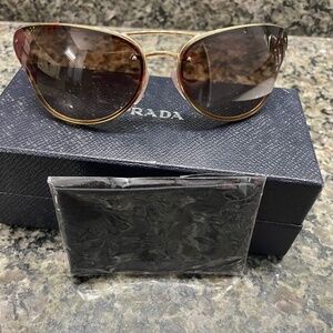 PRADA Goldtone Metal Cat Eye Oversized Sunglasses - SPR74V